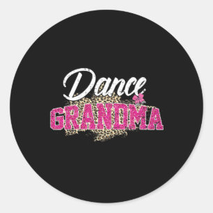 Dans oma luipaard grappig dansen oma moeder ronde sticker