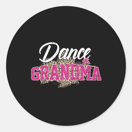 Dans oma luipaard grappig dansen oma moeder ronde sticker (Voorkant)