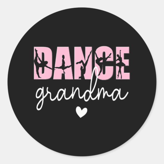 Dans oma van een danser oma blij ronde sticker (Voorkant)