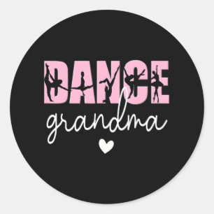 Dans oma van een danser oma blij ronde sticker