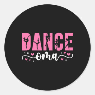 Dans Oma van een danser Oma Dansen Oma Oma Oma 1 Ronde Sticker