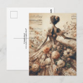 Dans op de Floral Music Collage Briefkaart (Voorkant / Achterkant)