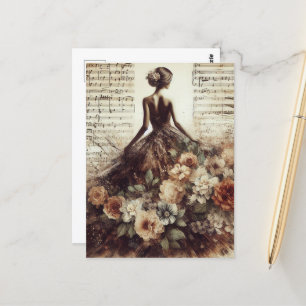 Dans op de Music Mixed Media Collage Briefkaart