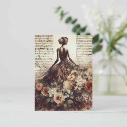 Dans op de Music Mixed Media Collage Briefkaart (Staand voorkant)