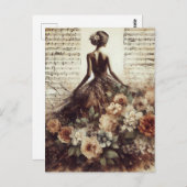 Dans op de Music Mixed Media Collage Briefkaart (Voorkant / Achterkant)
