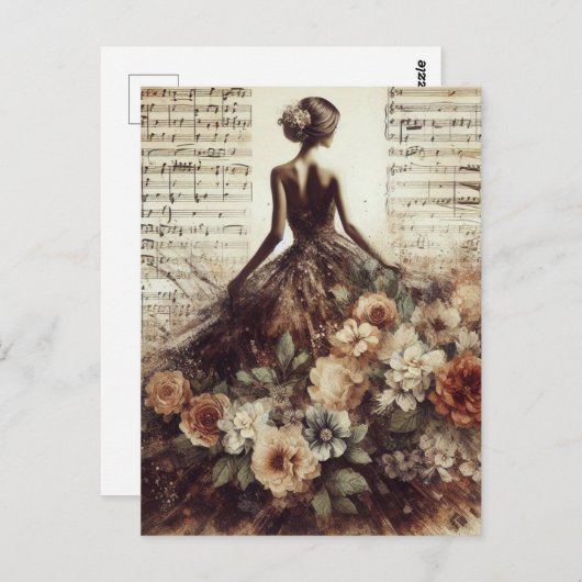 Dans op de Music Mixed Media Collage Briefkaart (Voorkant / Achterkant)