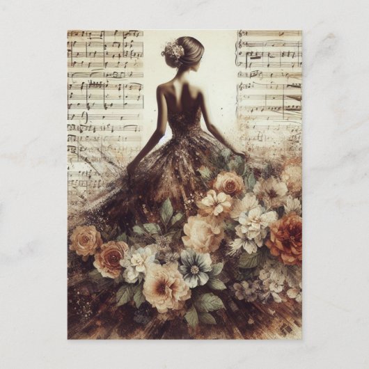 Dans op de Music Mixed Media Collage Briefkaart (Voorkant)