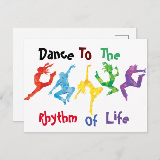 Dans op het ritme van het leven begroeting briefkaart (Voorkant / Achterkant)