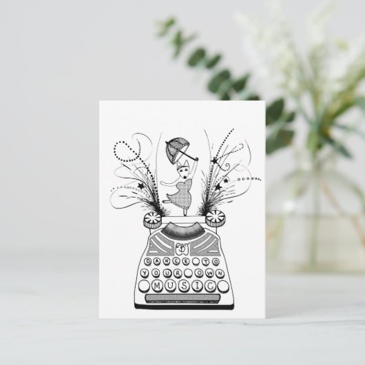 Dans op je eigen muziek English Bull Terrier Briefkaart (Staand voorkant)