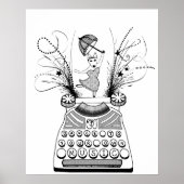 Dans op je eigen muziek Happy Bull Terrier Poster (Voorkant)