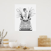 Dans op je eigen muziek Happy Bull Terrier Poster (Keuken)