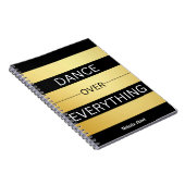 "DANS OVER ALLES" Zwart & Goud Gestreept Notitieboek (Rechterzijde)