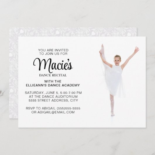 Dans Overweging Foto Uitnodiging (Voorkant / Achterkant)