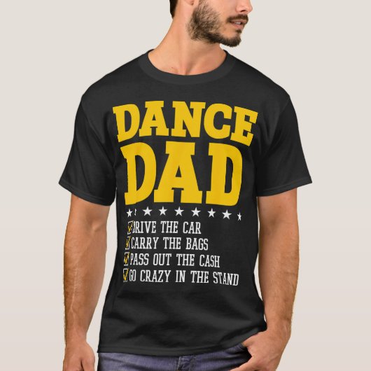 Dans papa dansen papa van een danser grappige vade t-shirt (Voorkant)