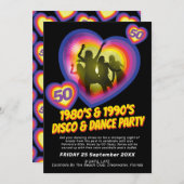 Dans party hartdansers 1980's verjaardag kaart (Voorkant / Achterkant)