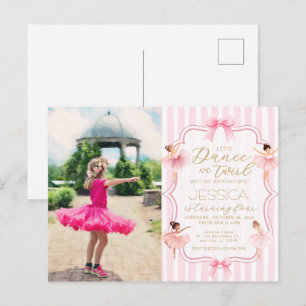 Dans & Pirouet Roze Ballerina Foto Verjaardagsfees Briefkaart