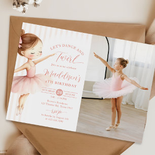 Dans & Pirouetten Roze Ballerina Ballet Verjaardag Kaart