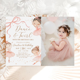 Dans & Pirouetten Roze Ballerina Verjaardagsfeest Kaart
