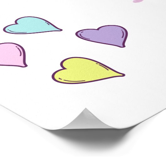 Dans poster met hart en zeugen. (Hoek)