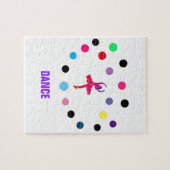 Dans puzzel met gekleurde stippen. legpuzzel (Horizontaal)