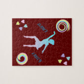 Dans puzzel met hart en zeugen. (Horizontaal)