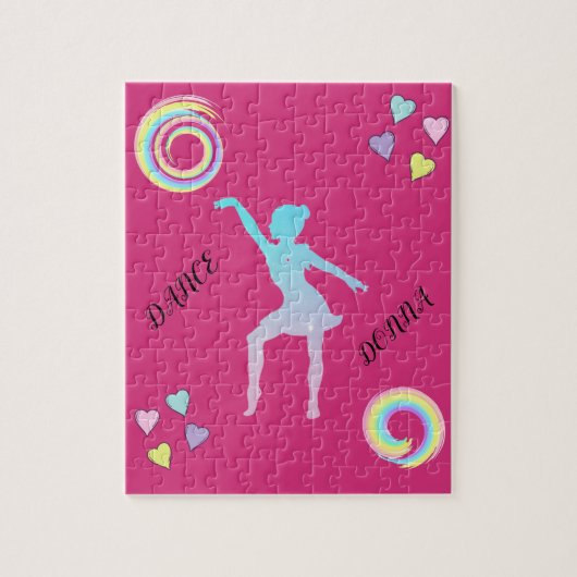 Dans puzzel met hart en zeugen. (Verticaal)