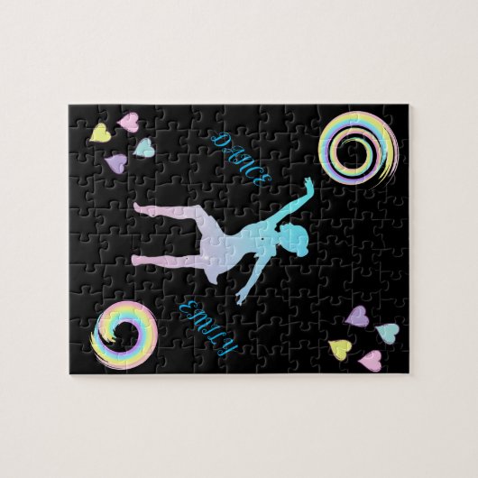 Dans puzzel met hart en zeugen. legpuzzel (Horizontaal)