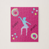 Dans puzzel met hart en zeugen. legpuzzel (Verticaal)