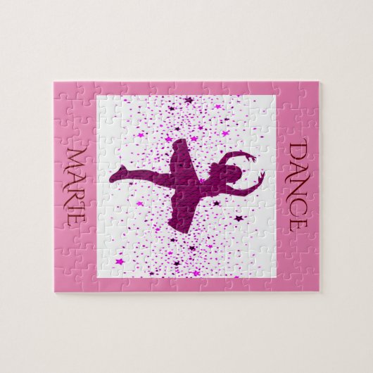 Dans puzzel voor meisjes. Persoonlijke naam. (Horizontaal)