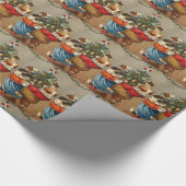 Dans rond de kerstboom cadeaupapier (Hoek)