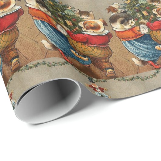 Dans rond de kerstboom cadeaupapier (Rol Hoek)