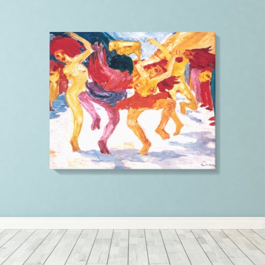 Dans rond het Gouden Kalf | Emil Nolde | Canvas Afdruk (Insitu (Houten vloer))