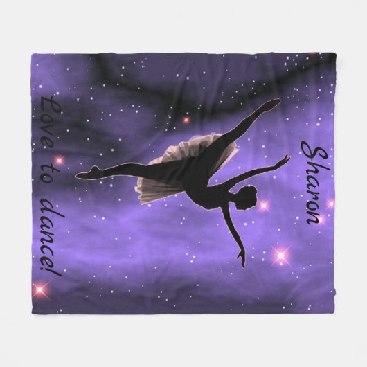 Dans roze en Paarse fleece deken (Voorkant (Horizontaal))