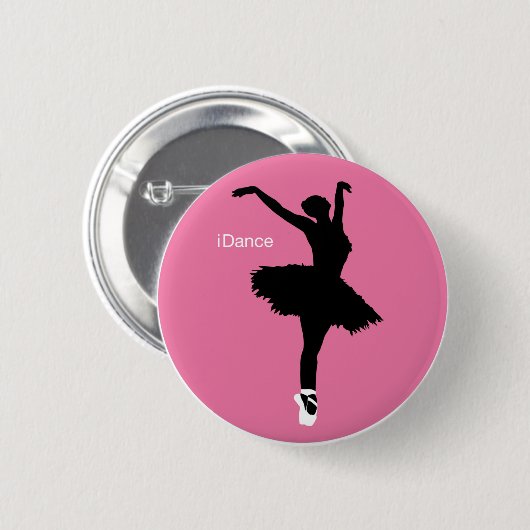 Dans (roze) ronde button 5,7 cm (Voorkant /achterkant)