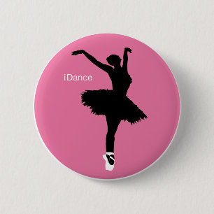 Dans (roze) ronde button 5,7 cm