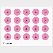 Dans roze ronde stickers. sticker (Vel)