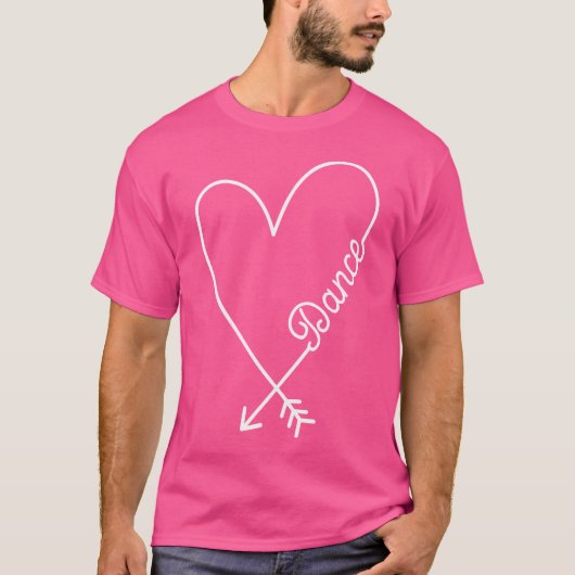 Dans Schattigee Graphic Heart Liefde T-shirt (Voorkant)