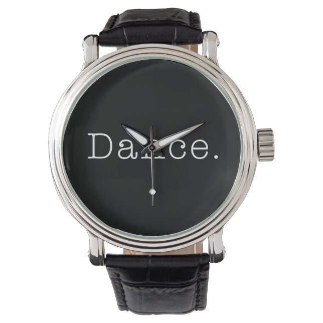 Dans. Sjabloon zwart-wit citaat Horloge (Voorkant)