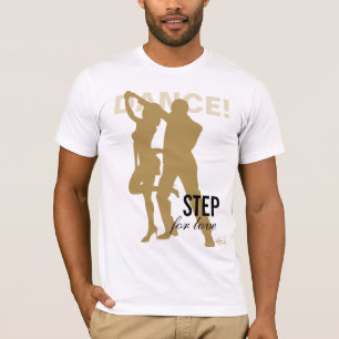 Dans! Stap voor Love Gold silhouette T-shirt