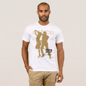 Dans! Stap voor Love Gold silhouette T-shirt (Voorkant volledig)