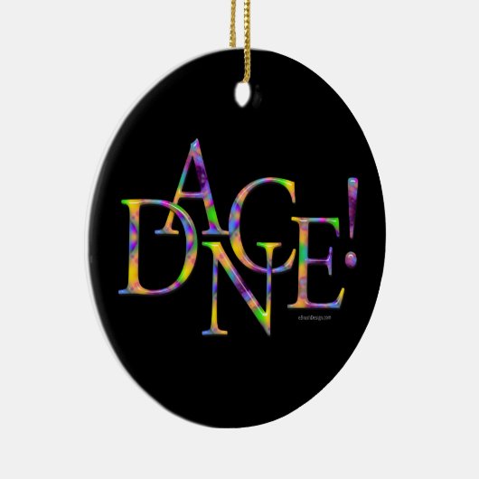 Dans! (Stropdas-kleurstof) Keramisch Ornament (Rechts)