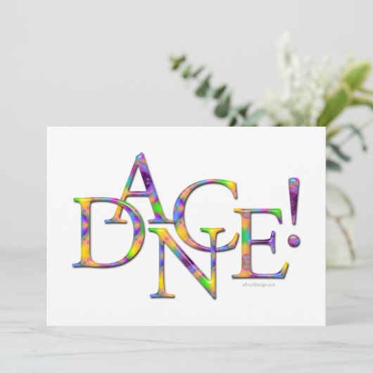 Dans! (Stropdas-kleurstof) overweging of partijuit Kaart (Staand voorkant)