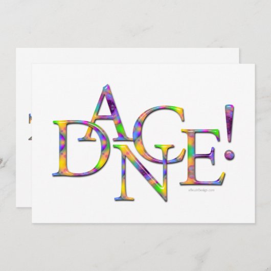 Dans! (Stropdas-kleurstof) overweging of partijuit Kaart (Voorkant / Achterkant)