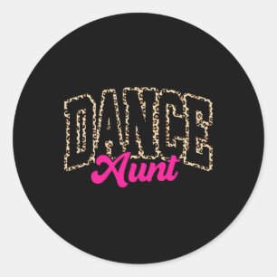 Dans tante luipaard dansen tante leven meisjes vro ronde sticker