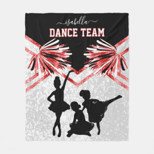 Dans Team Rood, Zwart en Wit Fluwelen Dekbed Fleece Deken