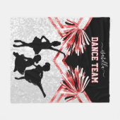 Dans Team Rood, Zwart en Wit Fluwelen Dekbed Fleece Deken (Voorkant (Horizontaal))