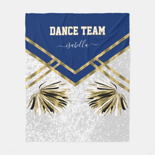 Dans Team Zwart, Wit en Gouden Fleece Deken (Voorkant)