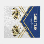 Dans Team Zwart, Wit en Gouden Fleece Deken (Voorkant (Horizontaal))