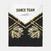 Dans Team Zwart, Wit en Gouden Fleece Deken (Voorkant)