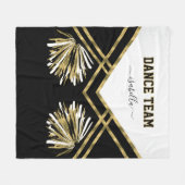 Dans Team Zwart, Wit en Gouden Fleece Deken (Voorkant (Horizontaal))
